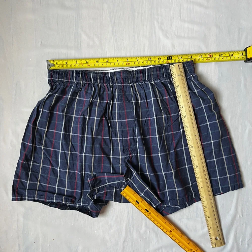 Burberry Blue Plaid Cotton Underwear Boxer Shorts Classic open fly Size L 28-38